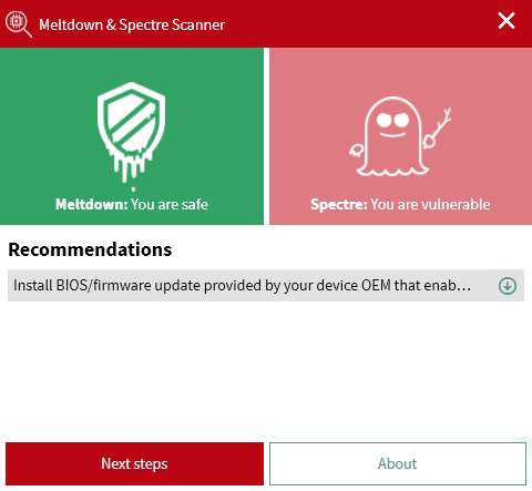 G DATA Meltdown Spectre Tool rimozione 1